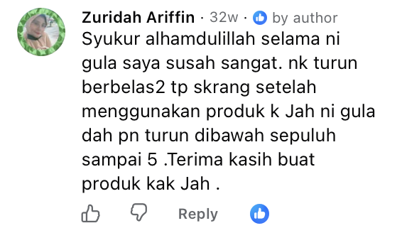 Testimoni Facebook Glucosa Balance Kak Jah 4